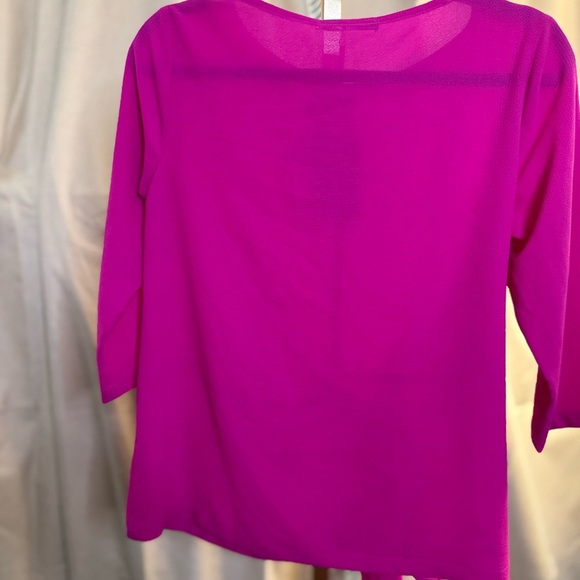 Gibson Fuchsia Tie Front Top Blouse NWT SZ XS - Picture 10 of 10